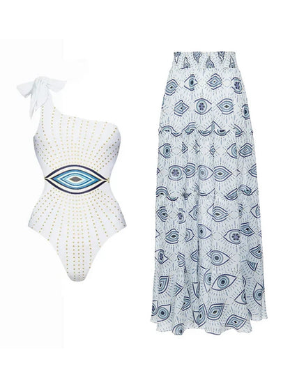 Evil Eye Print One-Piece Swimsuit