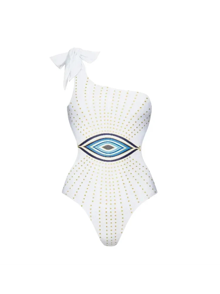 Evil Eye Print One-Piece Swimsuit