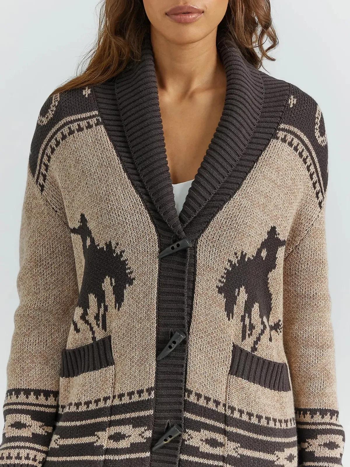 Western Style Shawl Collar Cardigan