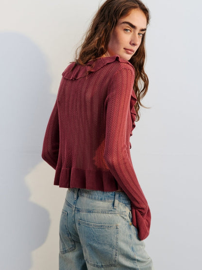 V-Neck Bell Sleeve Cardigan