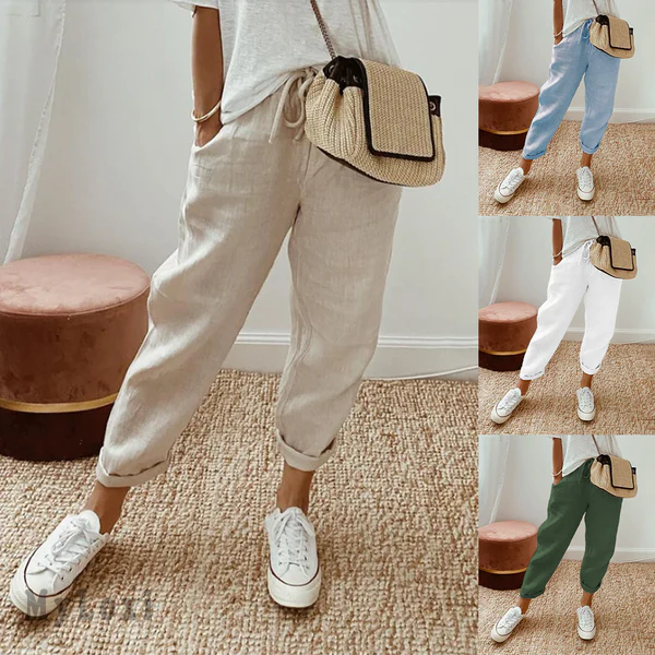 Lässige Baumwoll- und Leinenhosen für Damen